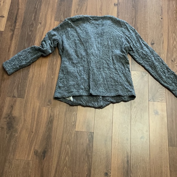 Eileen Fisher Organic Cotton Gray Lightweight Casual Moto Jacket Size Medium - Picture 5 of 5